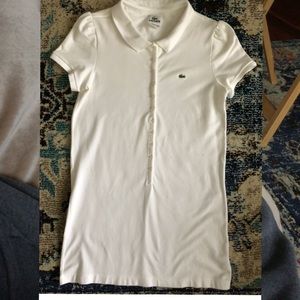 Lacoste Long White Pique Polo